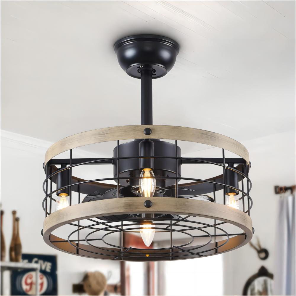 Wood Farmhouse Ceiling Fan--lamp photo