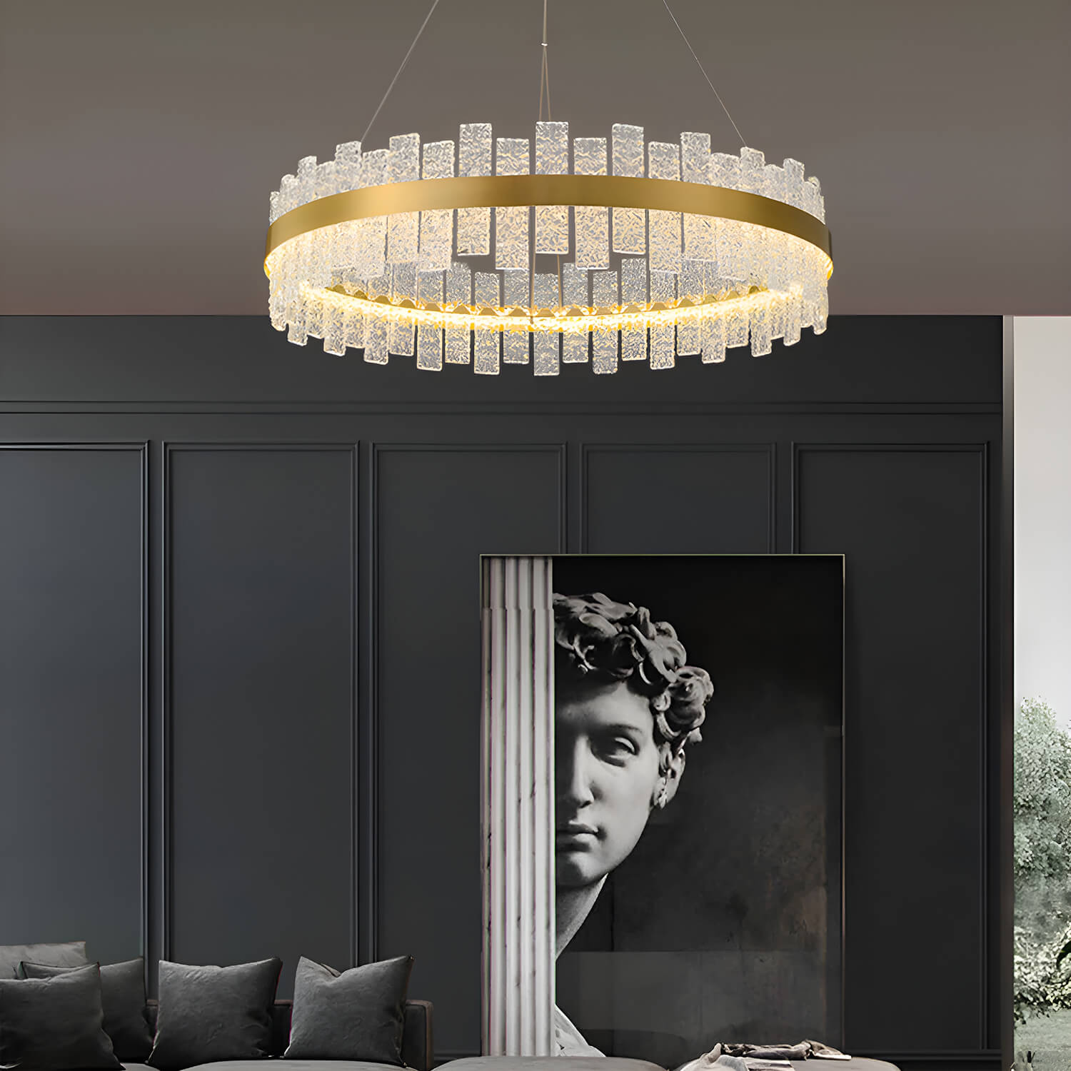 Light Luxury Round Living Room Chandelier-Living Room2 |Sofary