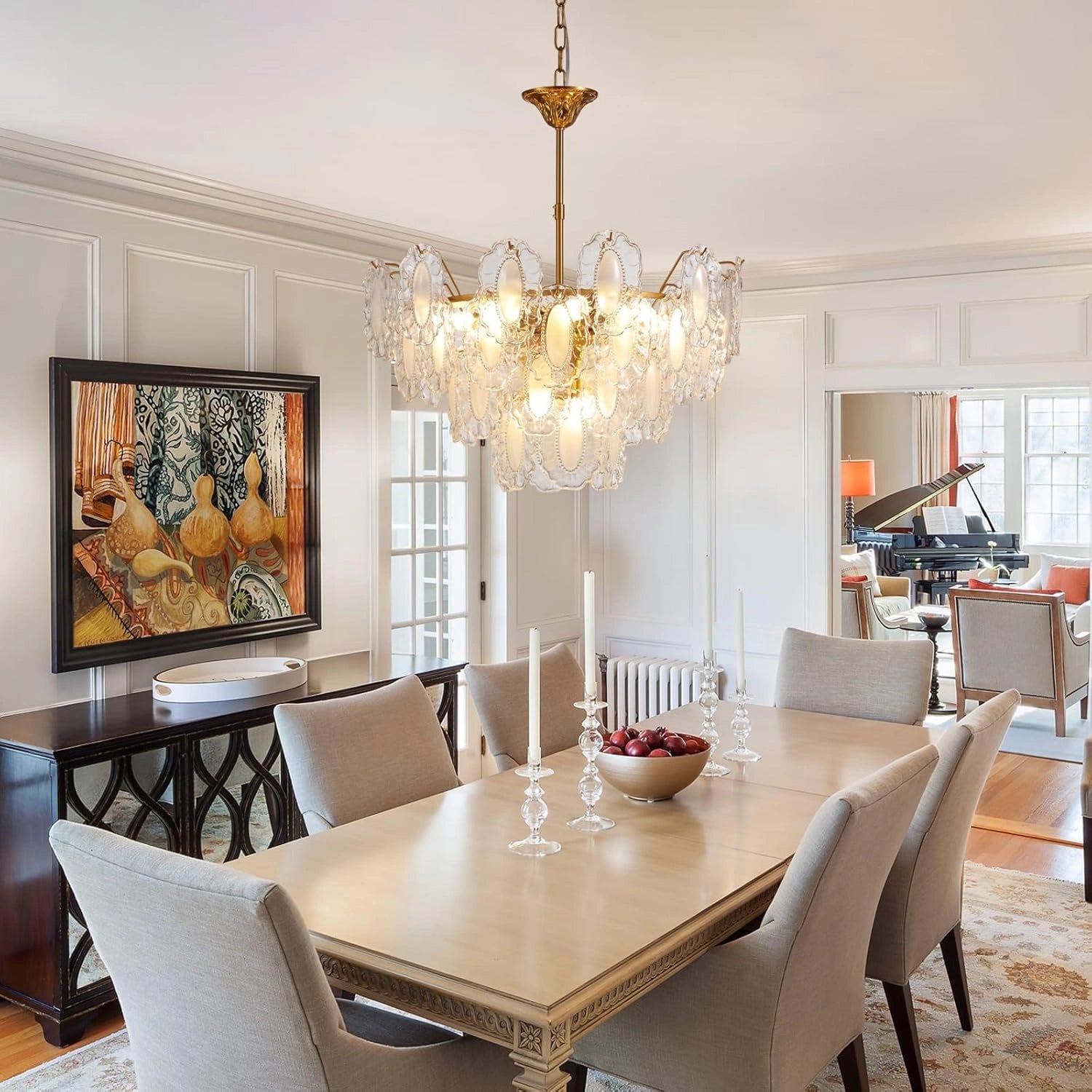 Luxury Gold Crystal Leaf Chandelier - Sofary Lighting