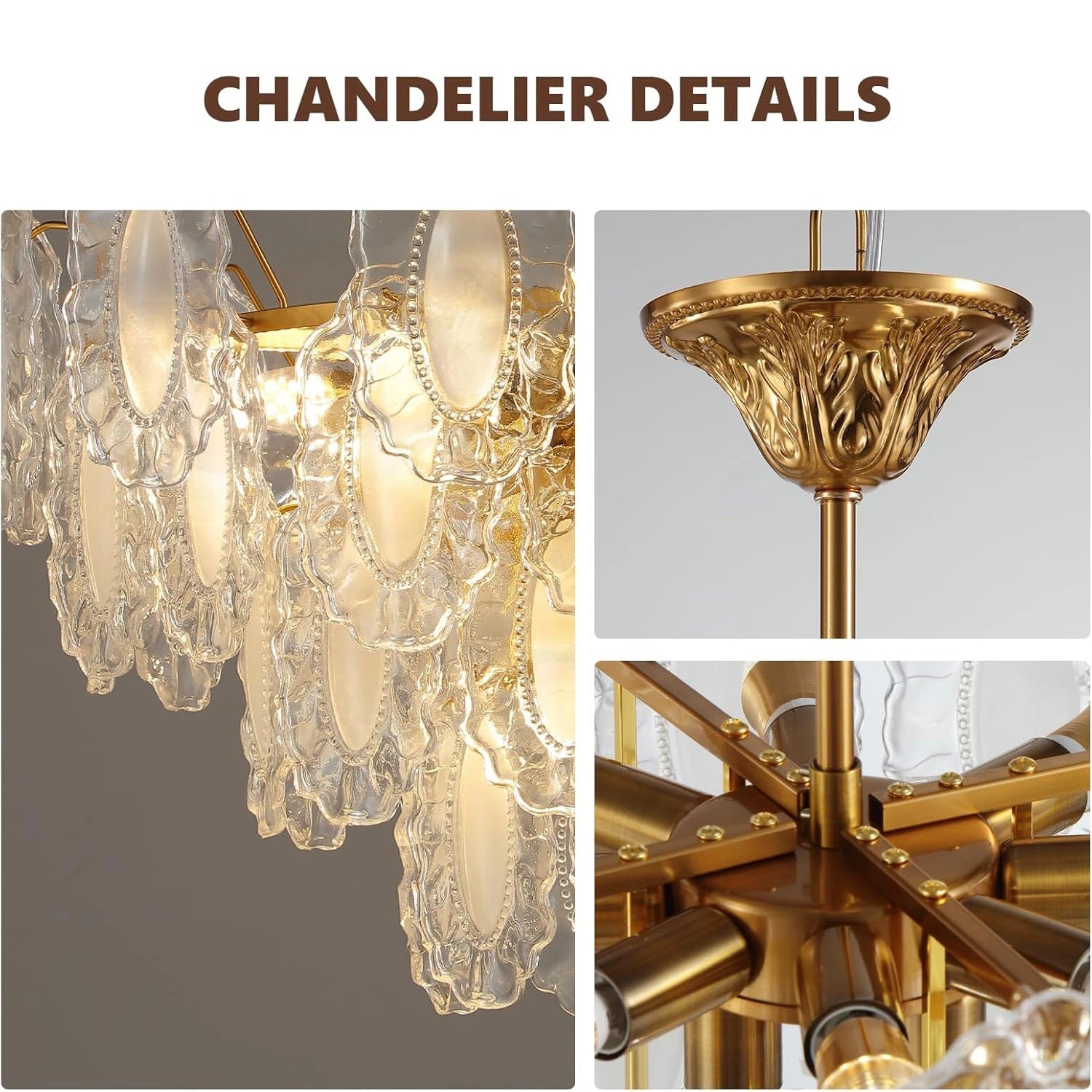 Luxury Gold Crystal Leaf Chandelier - Sofary Lighting