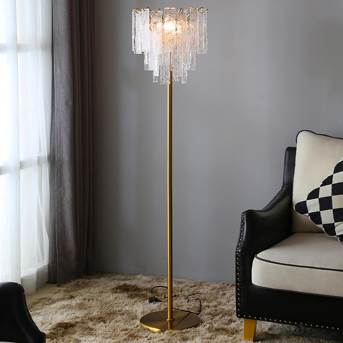 Modern-Cracked-Glass-Lampshade-Floor-Lamps-living room1  | Sofary