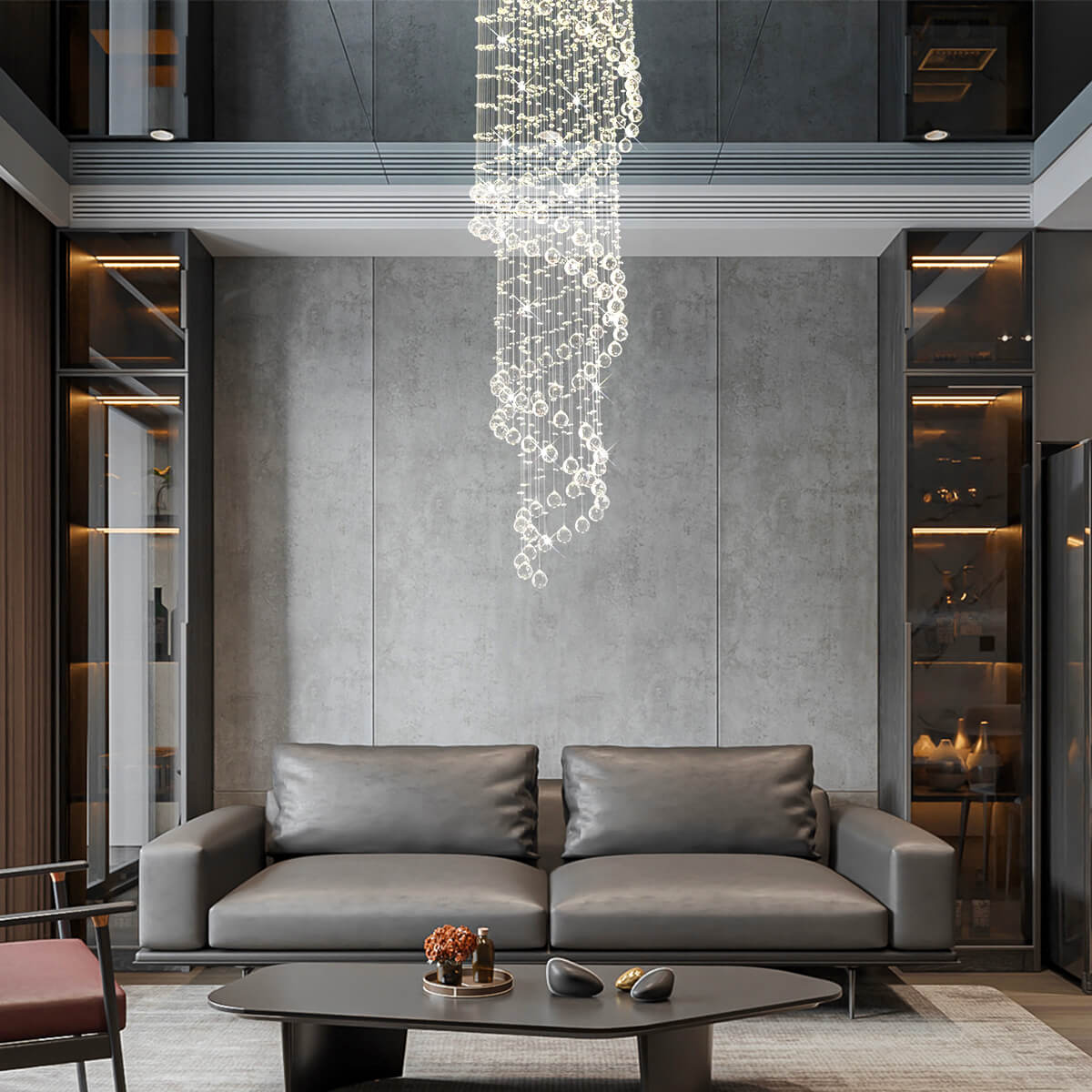 Modern-Spiral-Raindrop-Chandelier-living room | Sofary