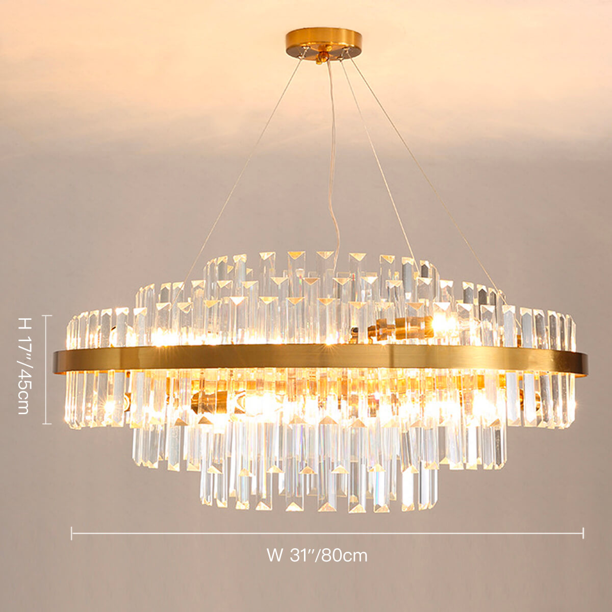 Modern-light-luxury-crystal-chandelier-dimensions-80CM  | Sofary