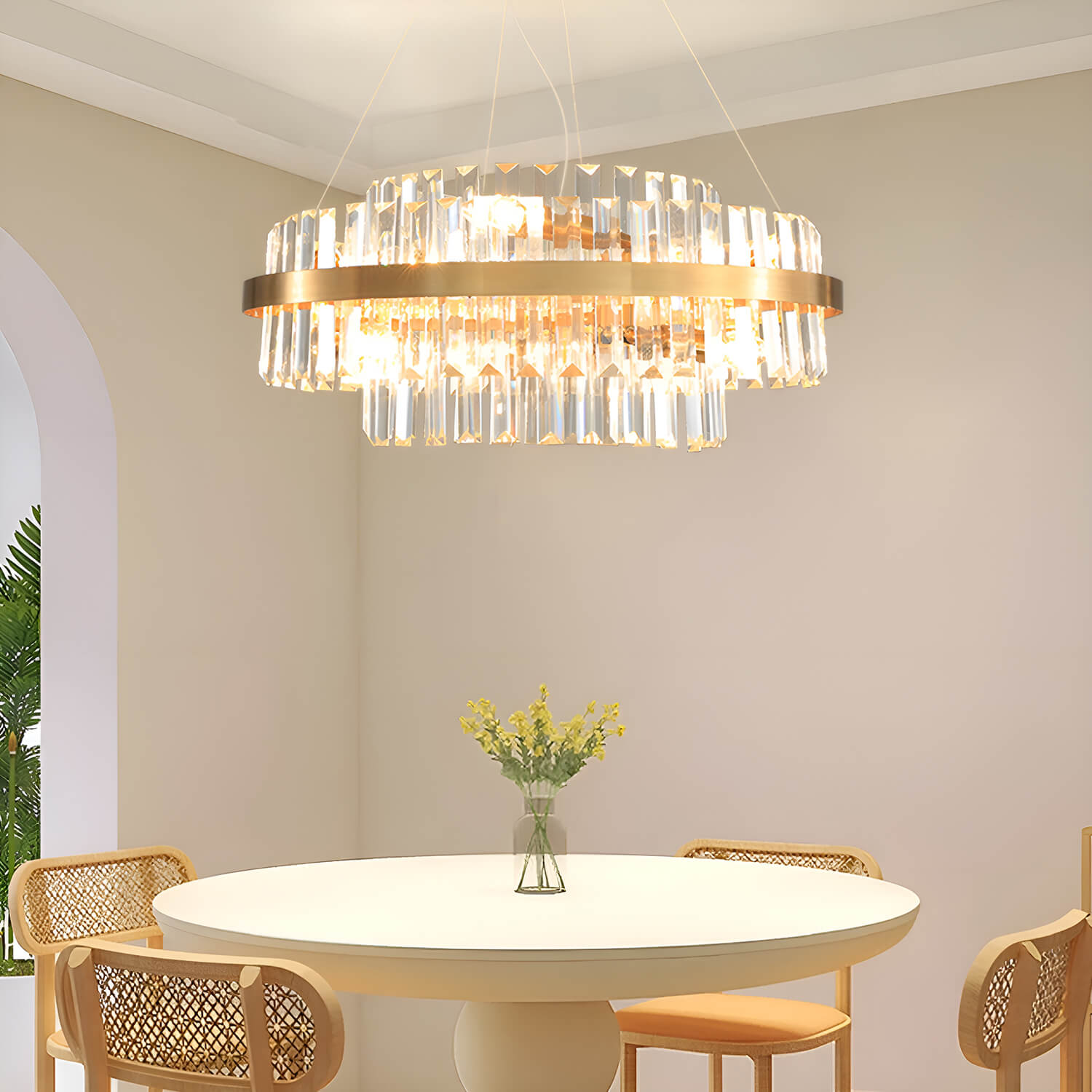 Golden Modern Light Luxury Crystal Chandelier-diningroom 1 |Sofary
