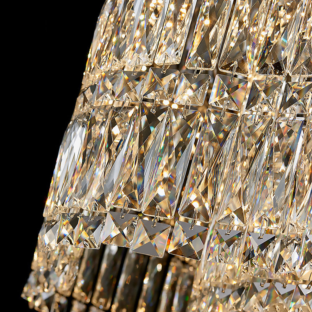 Modern Floral K9 Crystal Chandelier in Chrome - Sofary Lighting