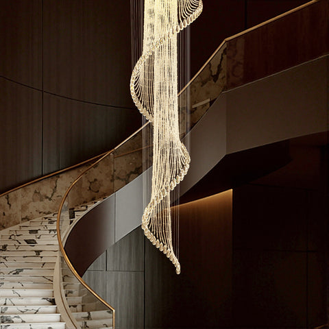 Modern Art Design Crystal Spiral Raindrop Chandelier sofary lighting