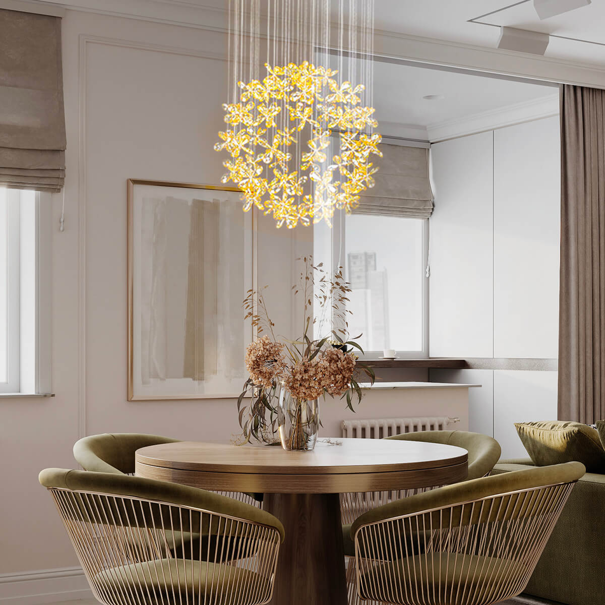 Restaurant crystal chandelier circular living room chandelier | Sofary ...