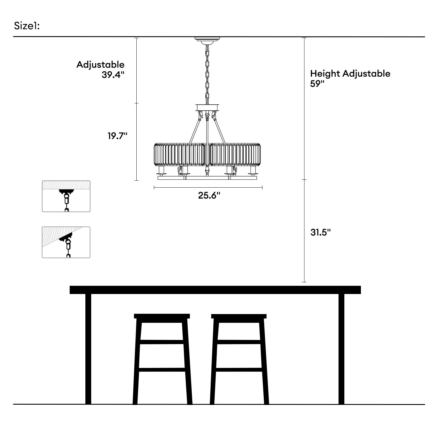Round Modern Rustic Crystal Chandelier