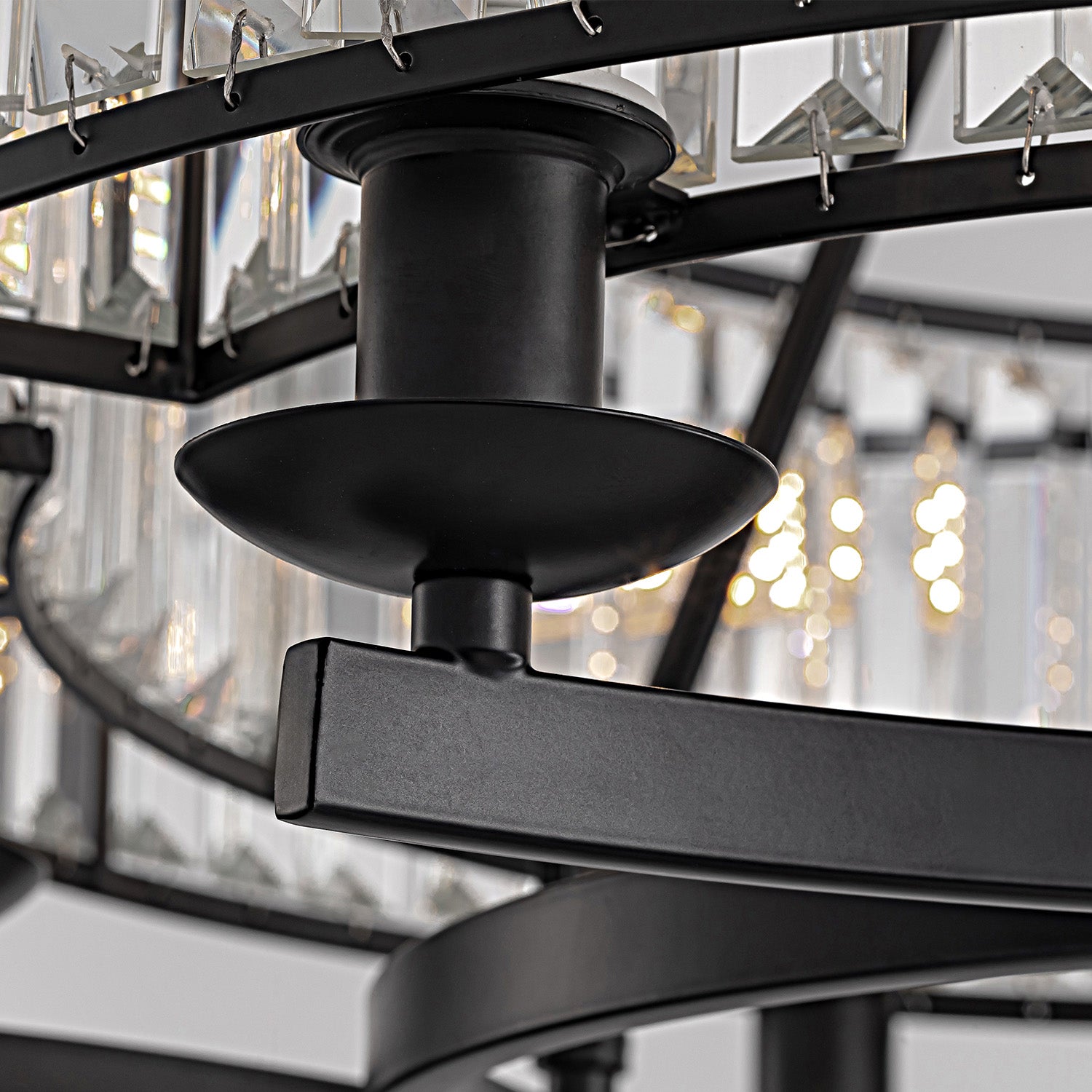 Round Modern Rustic Crystal Chandelier