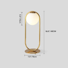Gold Metal White Glass Globe Table Lamp---size