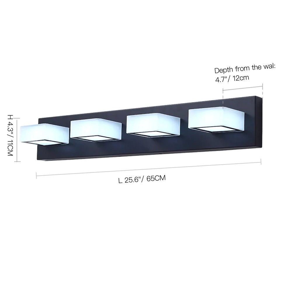 Black LED Modern Vanity Light-----4 heads size | Sofary