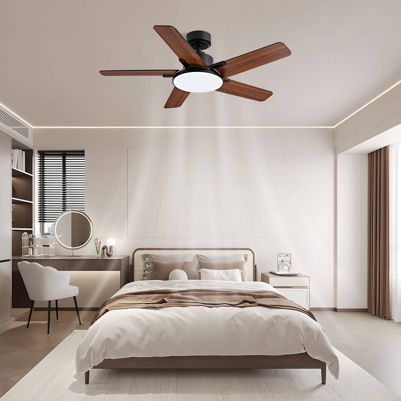 Vero 44" Modern LED Ceiling Fan with Lights & Remote