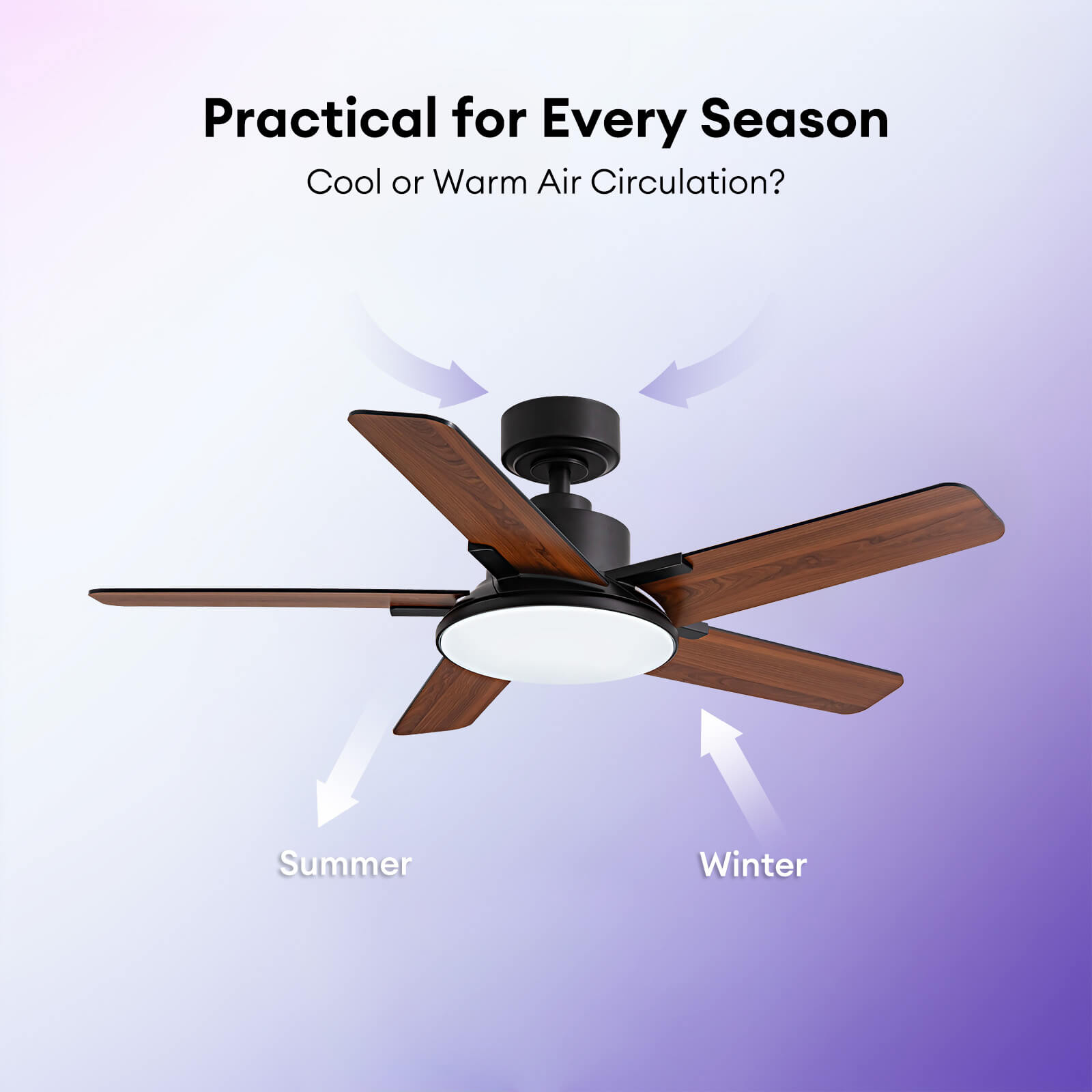 Vero 44" Modern LED Ceiling Fan with Lights & Remote