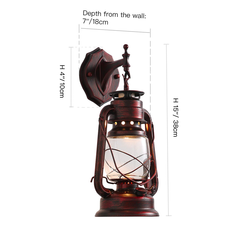 Rustic Lantern Wall Sconce---size | Sofary