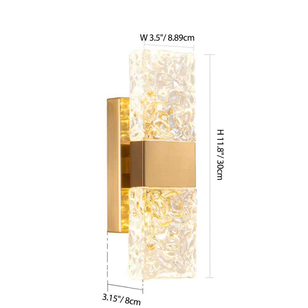 Gold Ripple Crystal Wall Sconce---size | Sofary