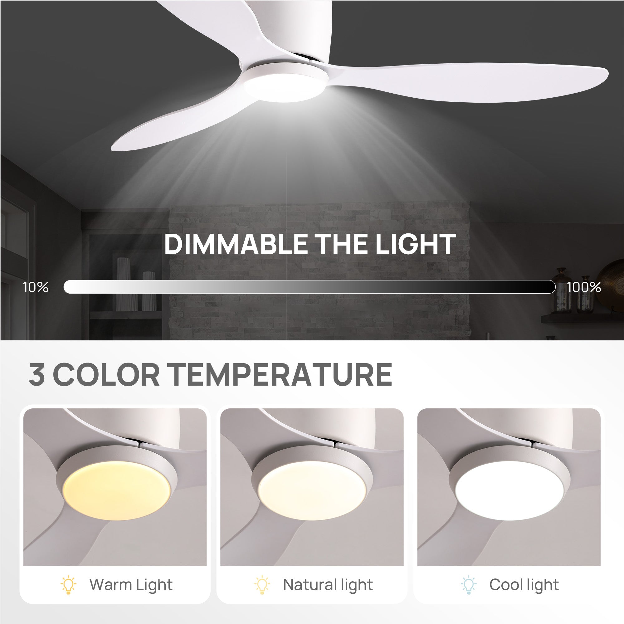 Aeroform 3 adjustable color temperatures — 3000K Warm, 4500K Natural, 6500K Cool — match your mood, task, or time of day with dimmable LED light | Sofary Lighting