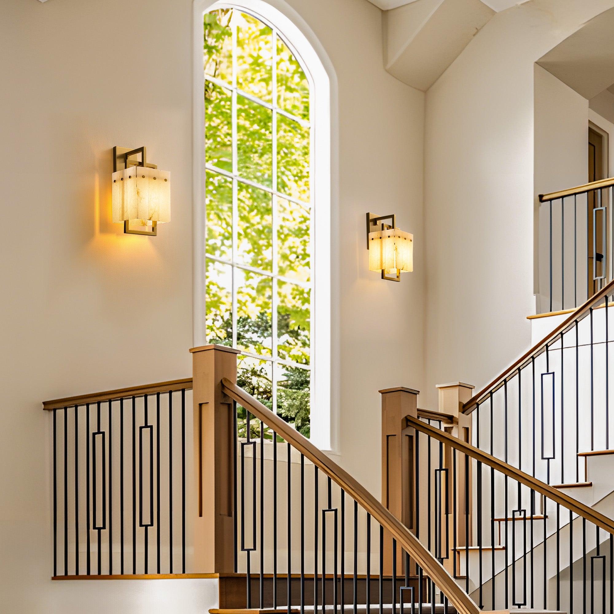 althea-modern-minimalist-brass-alabaster-box-wall-sconce-turn-on-foyer