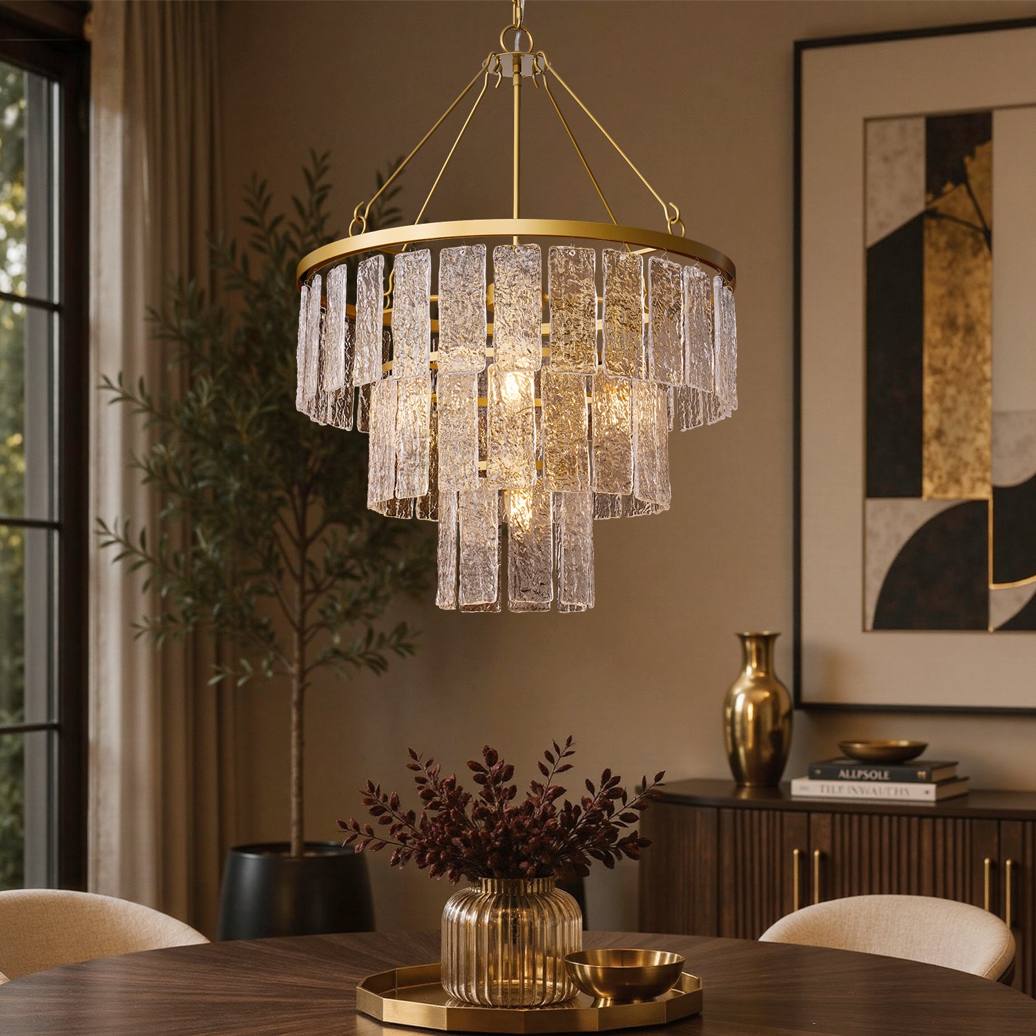 amara-modern-luxury-gold-textured-glass-tiered-drum-chandelier-main