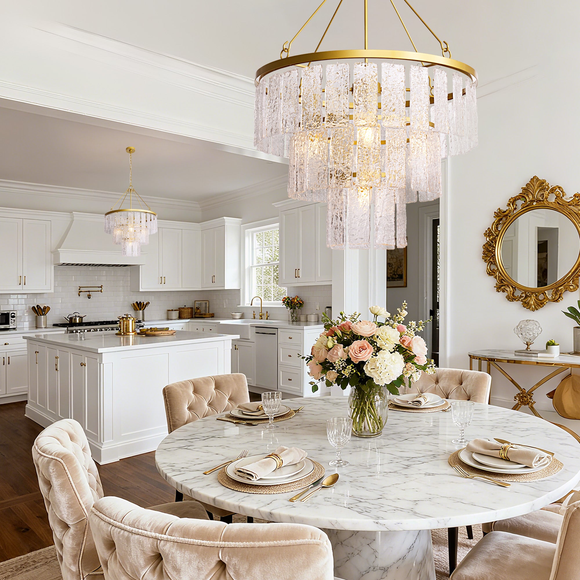 amara-modern-luxury-gold-textured-glass-tiered-drum-chandelier-two-palces