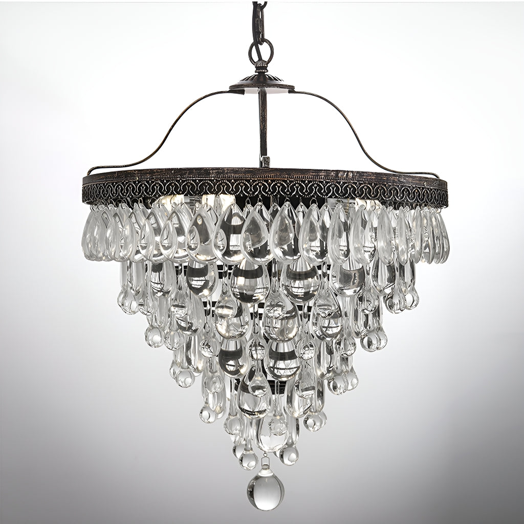 American Grape Crystal Chandelier Rustic front-view| Sofary Lighting