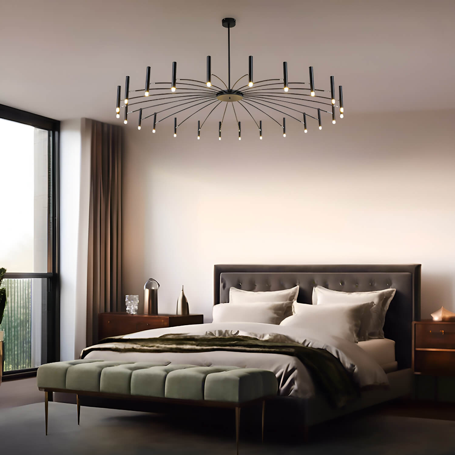 Atmospheric Nordic Chandelier: Creative Lighting for Living Rooms, Bedrooms, and More-bed-room-1 | Sofary