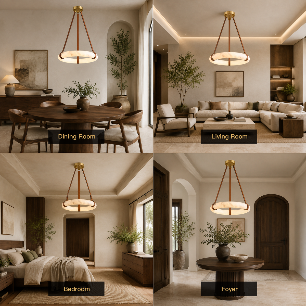 aurestra gold alabaster leather ring chandelier scenes