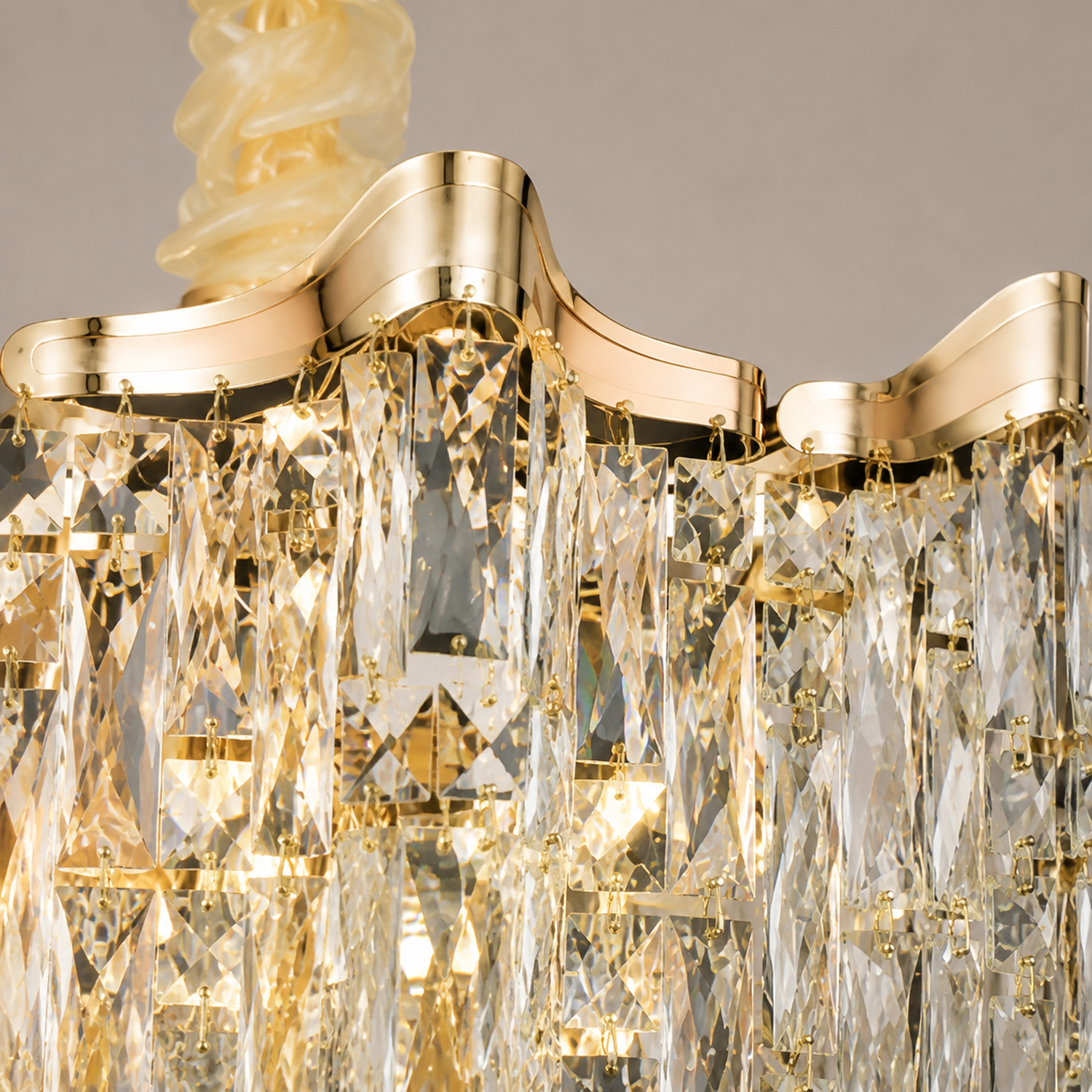 Aurevane luxury gold crystal tiered empire chandelier