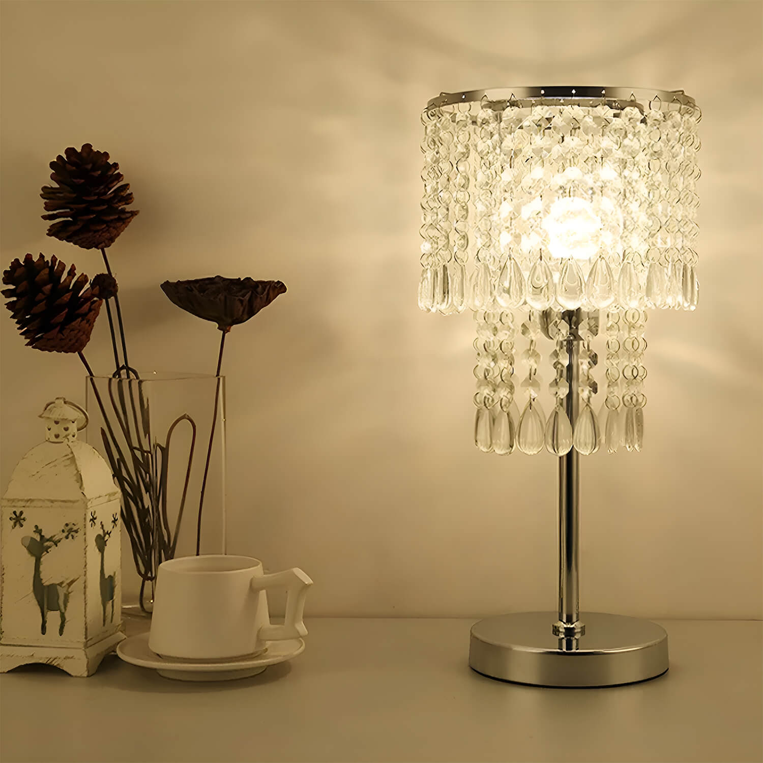  Bedside Crystal Table Lamp -light-on|Sofary