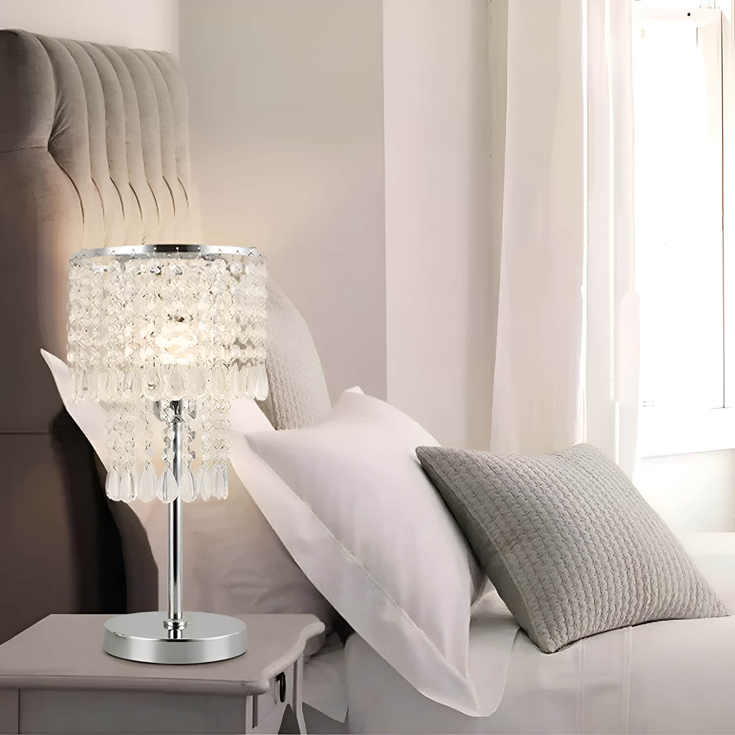 Bedside Crystal Table Lamp-bedroom-3 |Sofary
