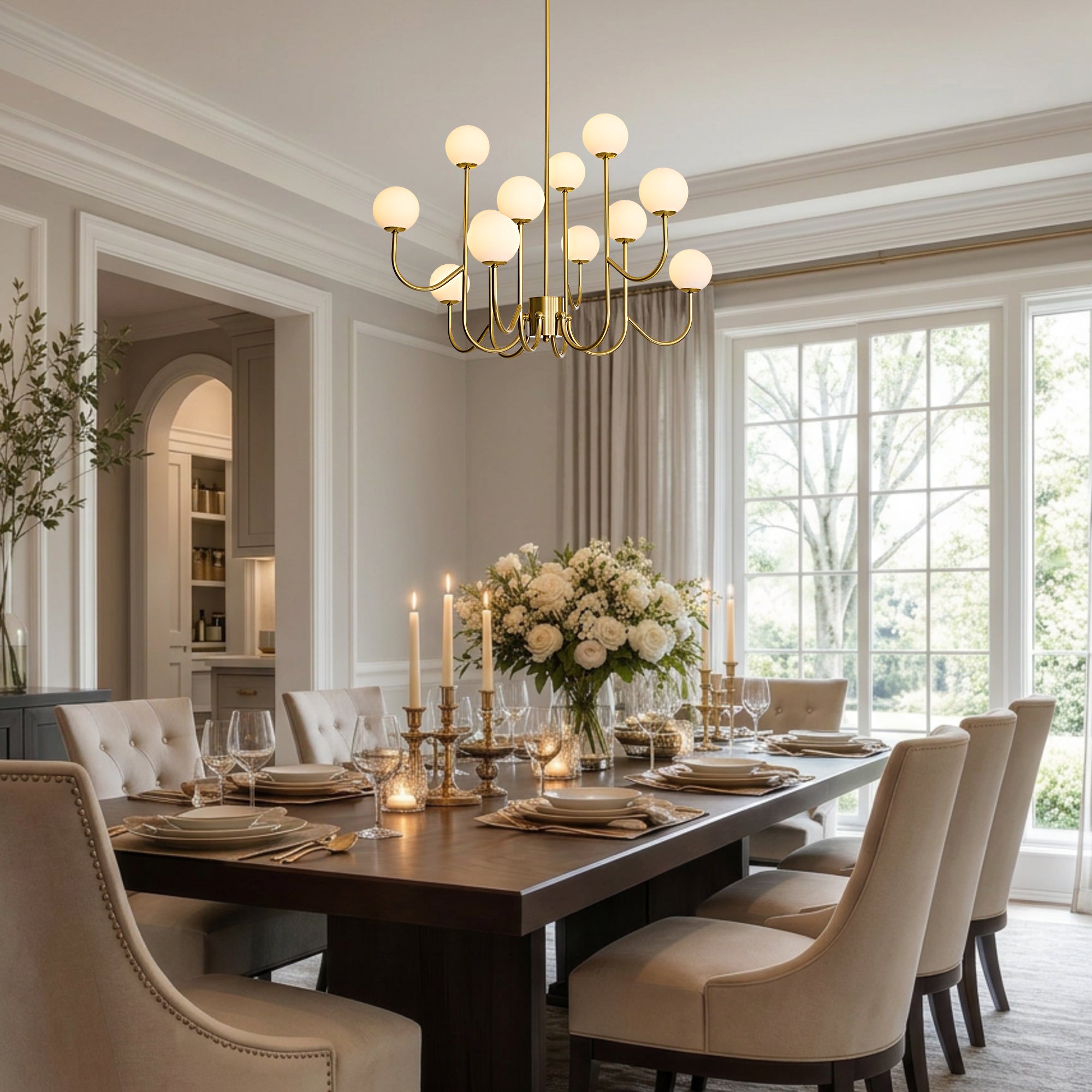 brielle-modern-brass-glass-globe-branch-chandelier-above-the-dining-room-table