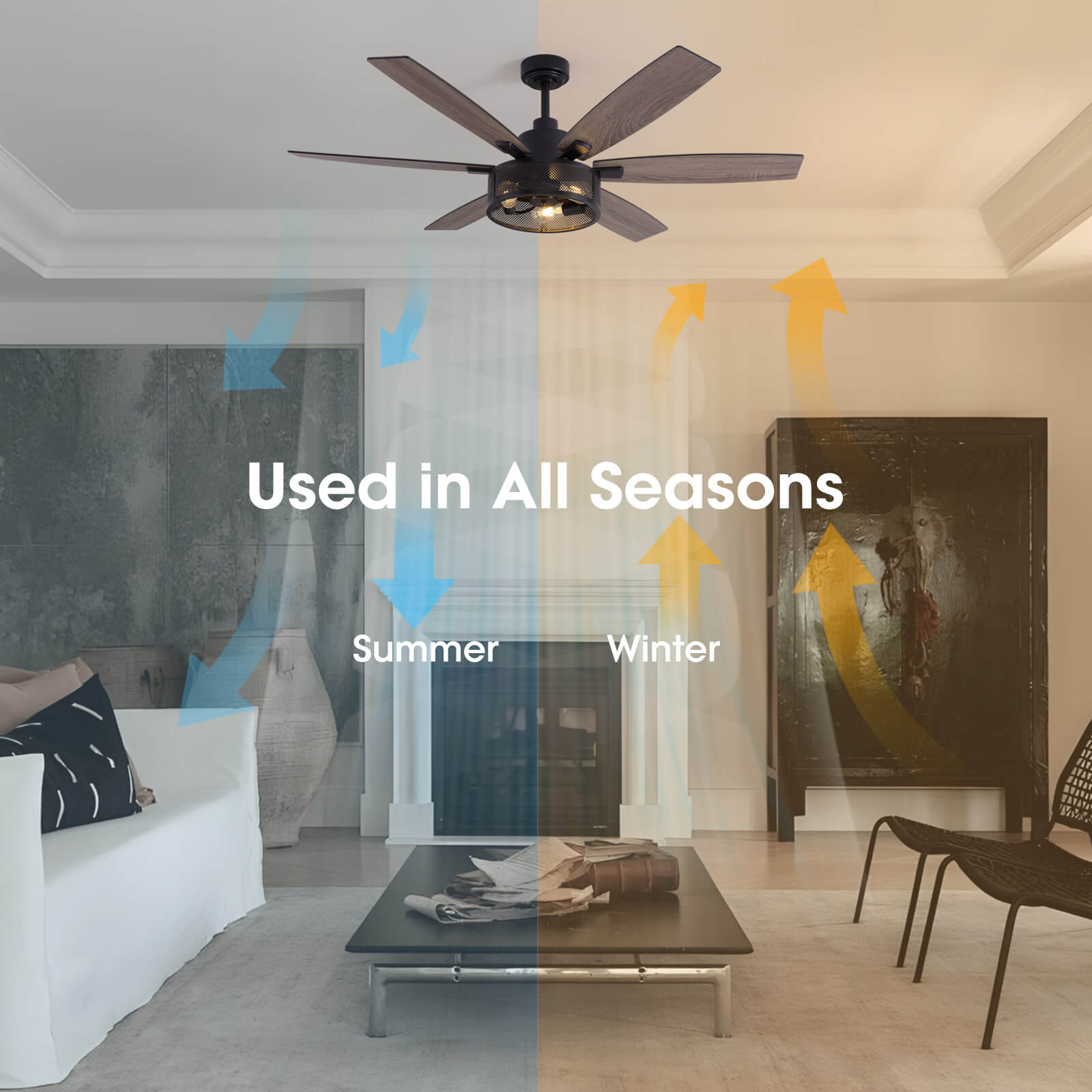 hearth-60-farmhouse-rustic-black-cage-ceiling-fan-with-lights-remote-for-bedroom-living-room-Motor-Forward-and-Reversible-function