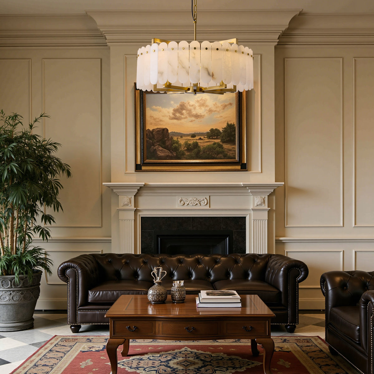caldria-modern-luxury-alabaster-round-drum-chandelier-living-room-sofary-lighting