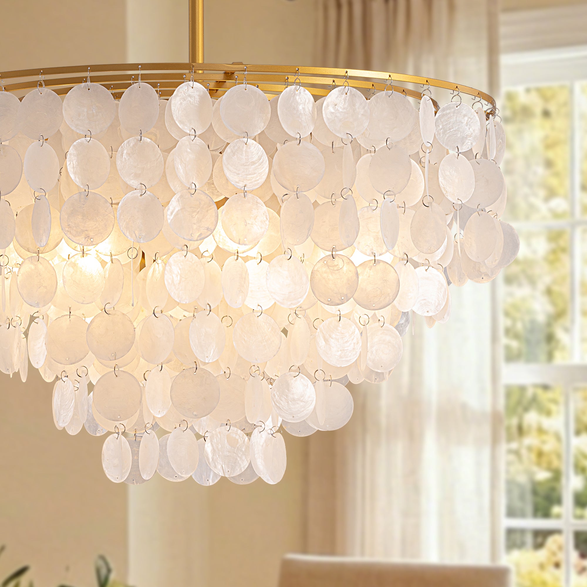 calista-coastal-gold-shell-tiered-disc-chandelier-close-sofary-lighting