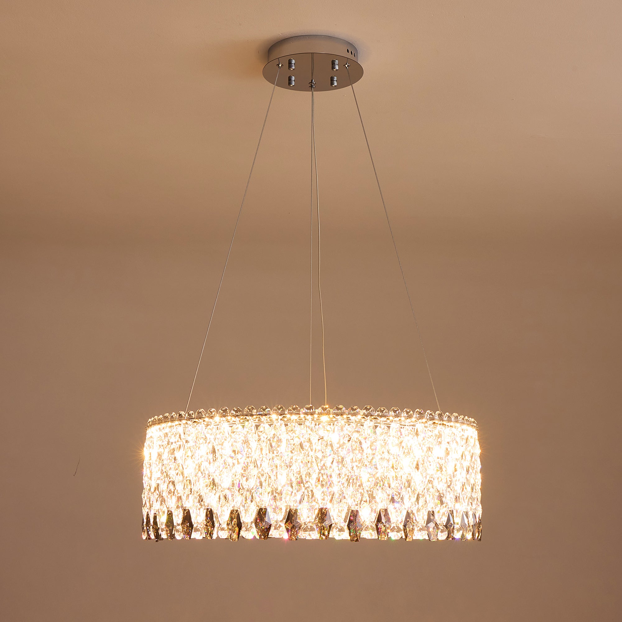 celestara-modern-luxury-gold-k9-crystal-tiered-ring-chandelier-brown-background