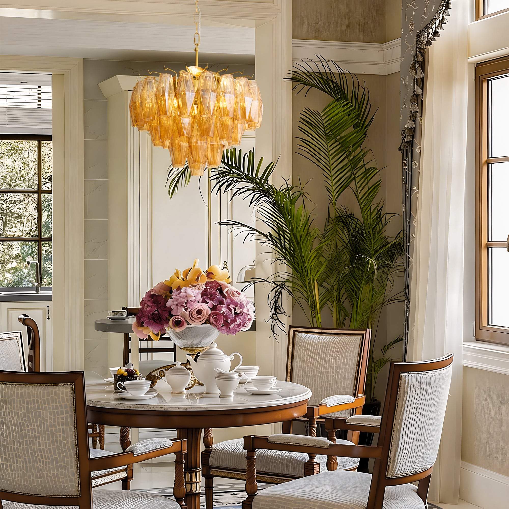 chiara-modern-luxury-gold-glass-tiered-cluster-chandelier-dining-above-the-table