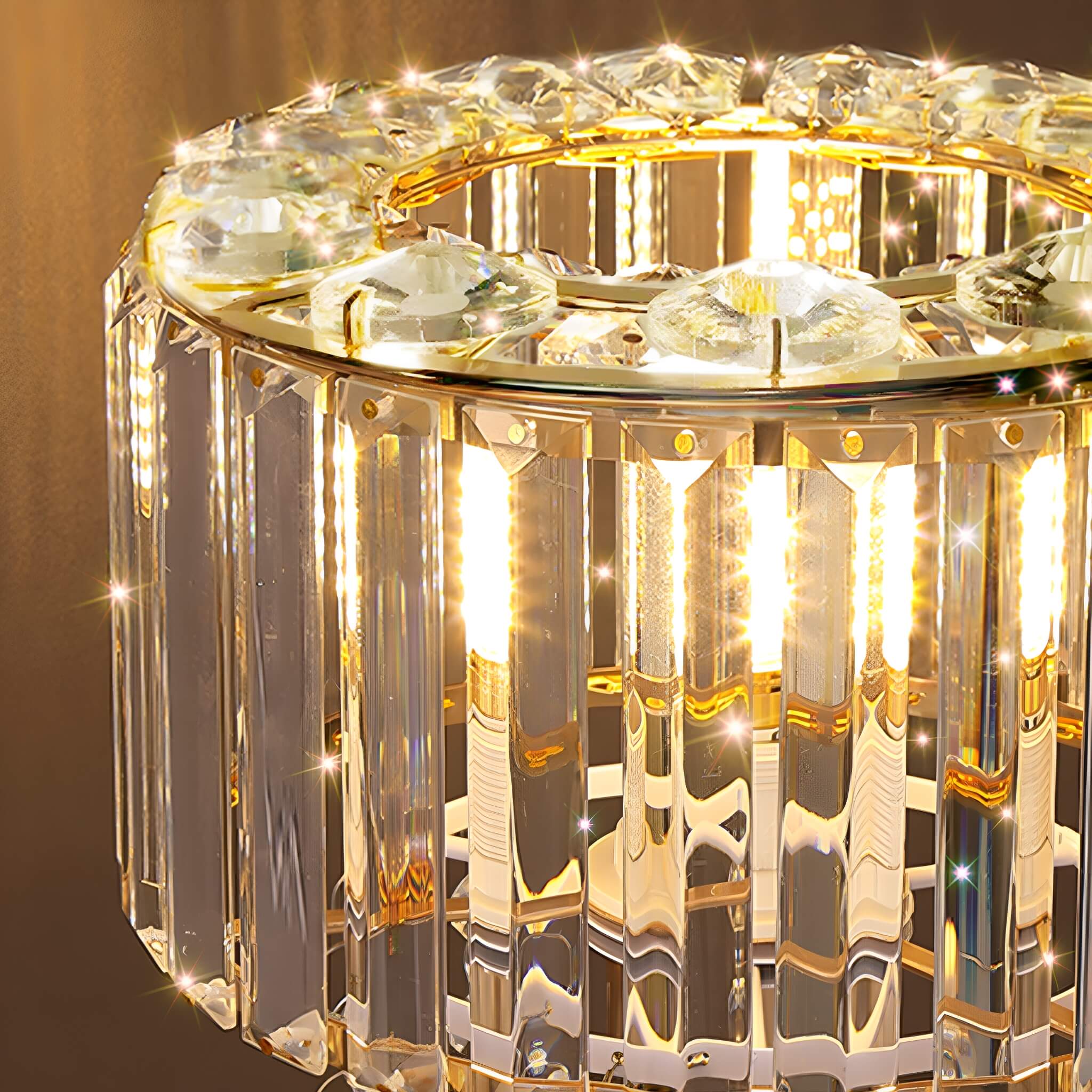 Contemporary Gold Crystal Table Lamp - Perfect for Bedside Elegance -details|Sofary