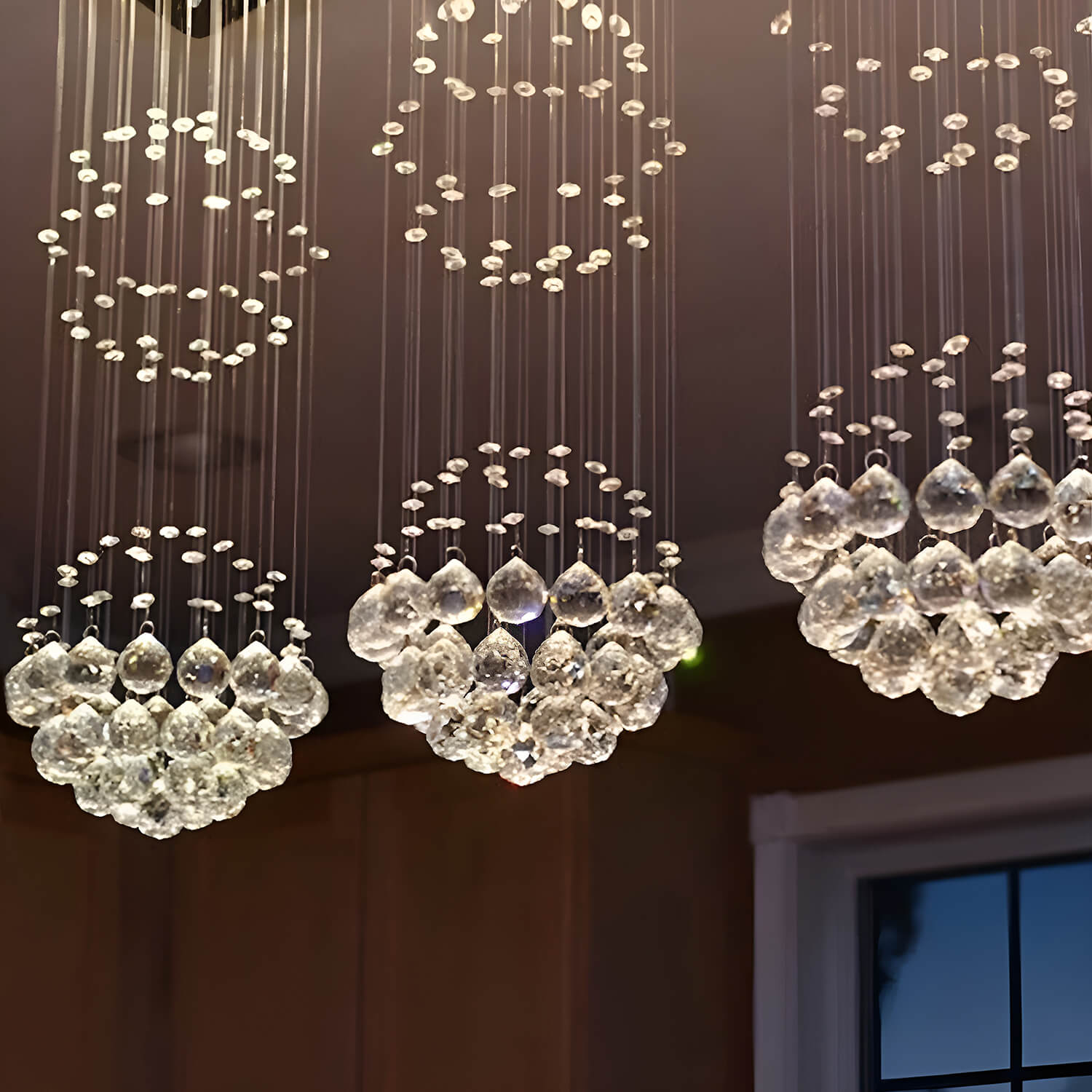  Contemporary Island Crystal Raindrop Chandelier - Dining Room Ceiling Light-details-3 |Sofary