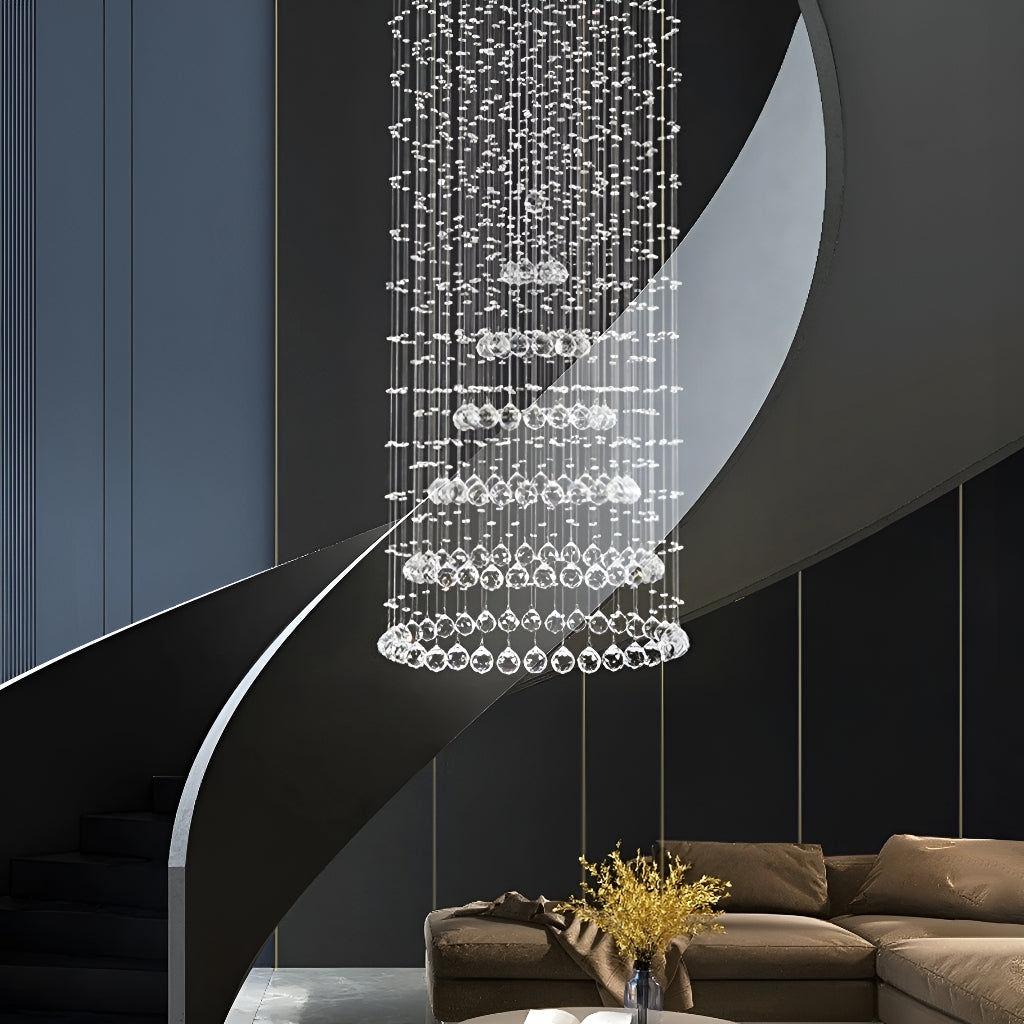 Contemporary Luxury Round Design Raindrop Crystal Chandelier-living-room-1|Sofary