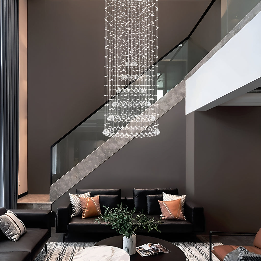 Contemporary Luxury Round Design Raindrop Crystal Chandelier-living-room-4|Sofary