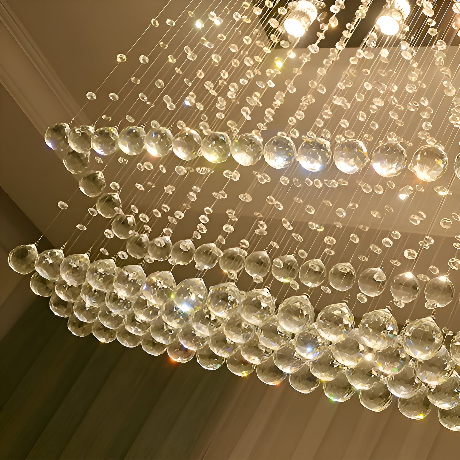 Contemporary Rectangular Crystal Chandelier Ceiling Light -details-1|Sofary