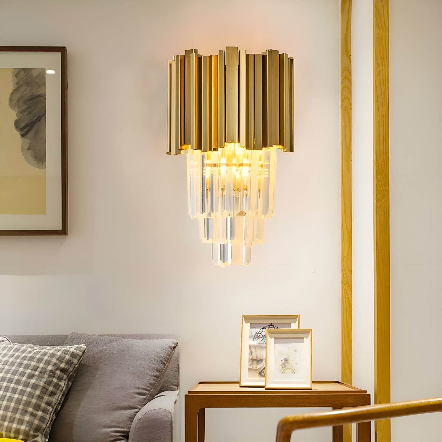 Elegant Gold Crystal Wall Sconce Modern Art Wall Mount Lamp