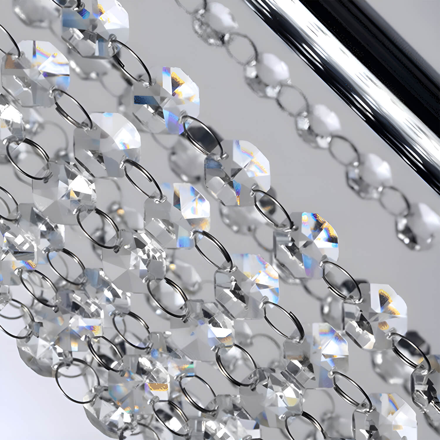 Crystal Floor Lamp for Bedroom Cloth Shade Crystal Pendant-details |Sofary