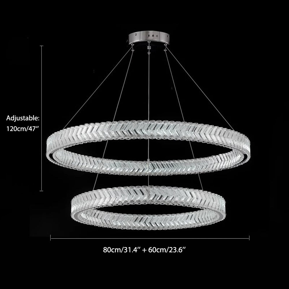 Crystal Ring Chandelier 2-Tier LED Ring Chandelier-size-1|Sofary