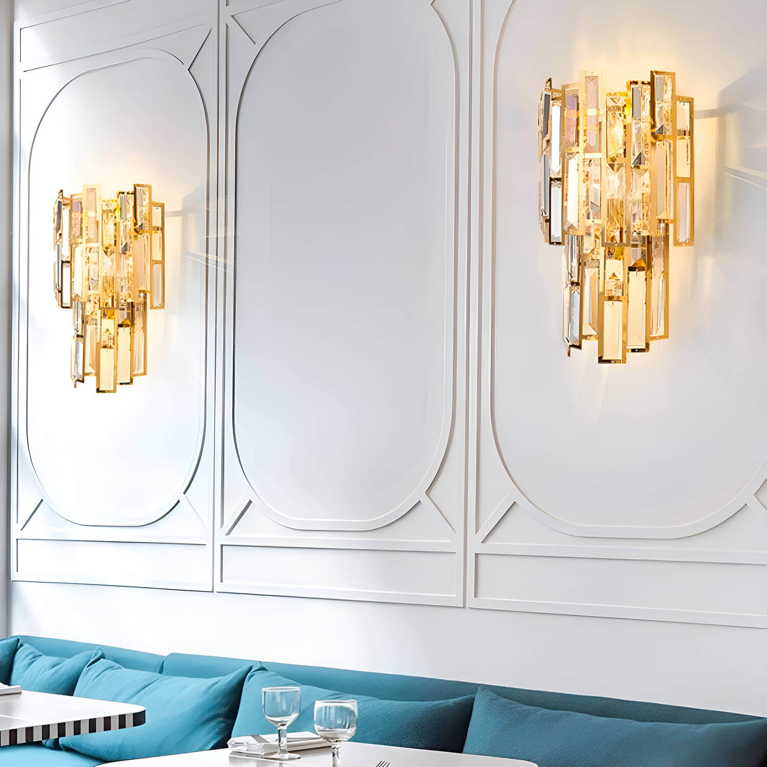 Postmodern Elegant Art Gold Crystal Wall Sconce Lamp for Indoor-livingroom-4 |Sofary Lighting