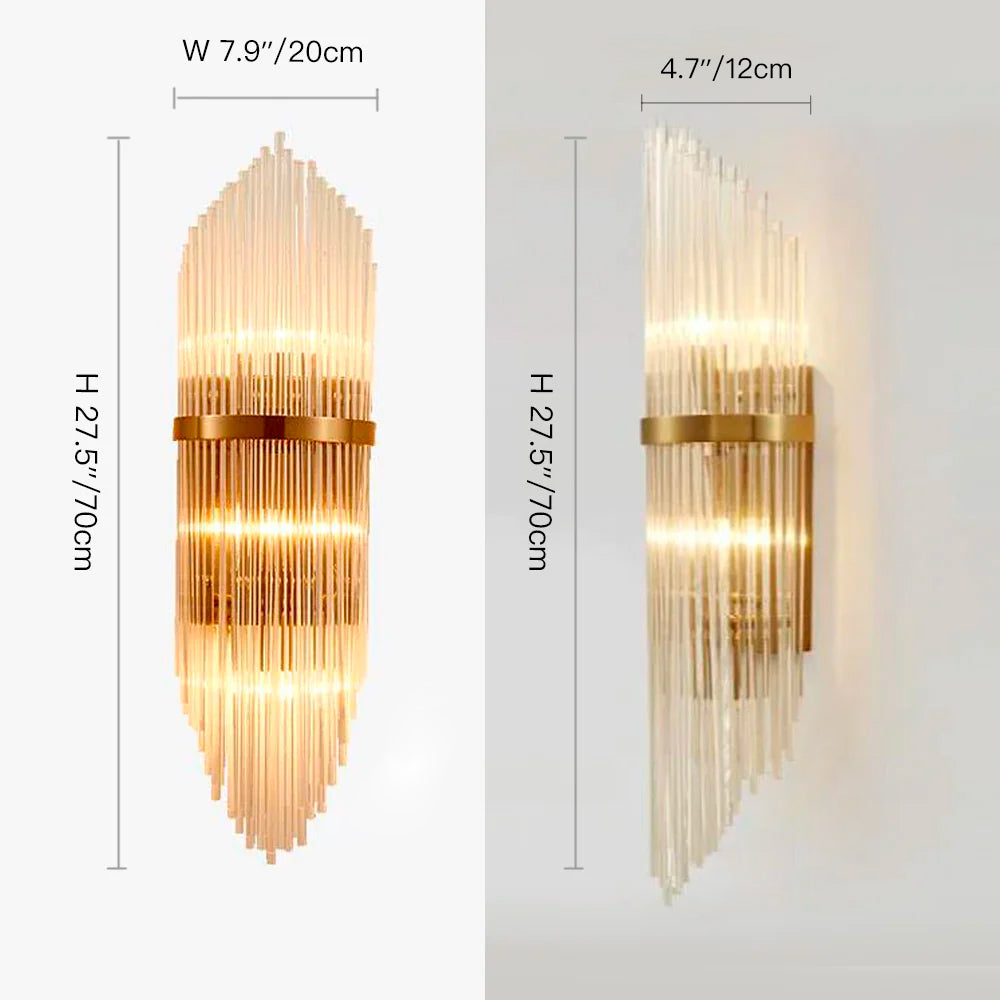 Crystal Wall Sconce Wall Lamp Lighting Fixture-Dimension| Sofary