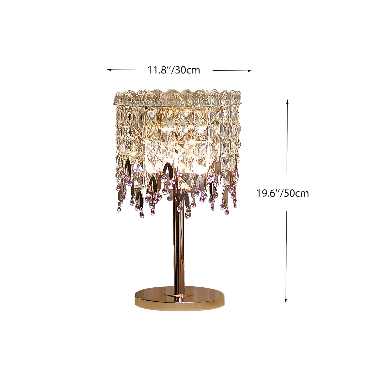 Decorative Modern Living Room Bedroom Creative Crystal Bedside table lamp-size |Sofary