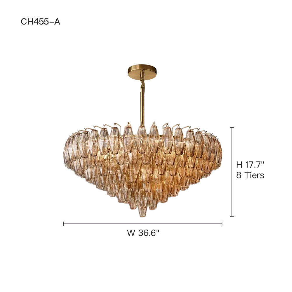 Chiara Glass Multi-Tier Round Chandelier