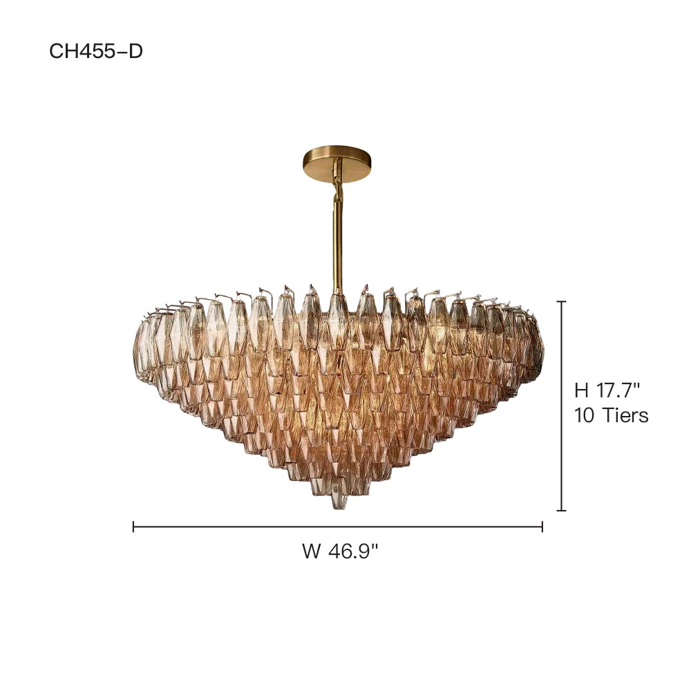 Chiara Glass Multi-Tier Round Chandelier