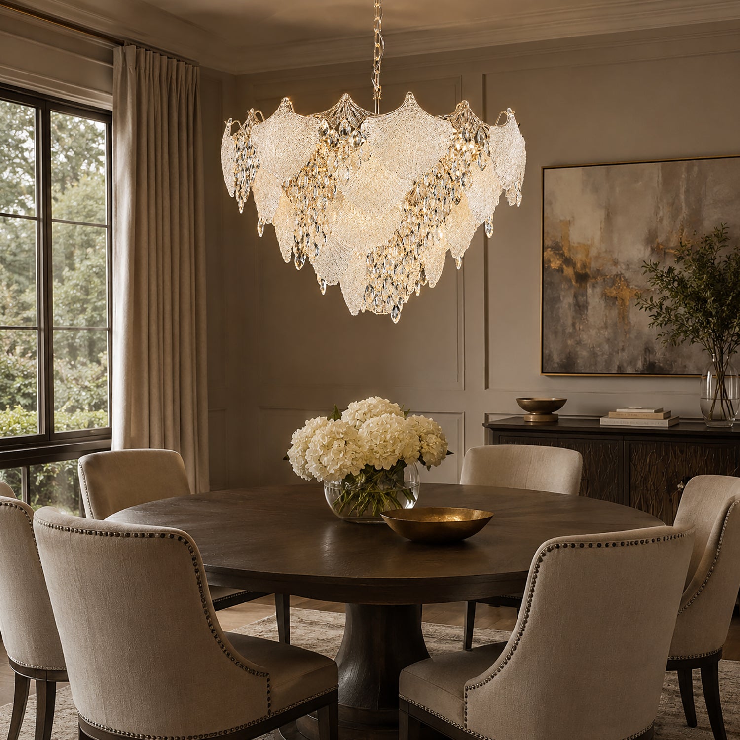 elowenne-luxury-gold-glass-leaf-k9-crystal-cascade-chandelier-dining-room-sofary-lighting