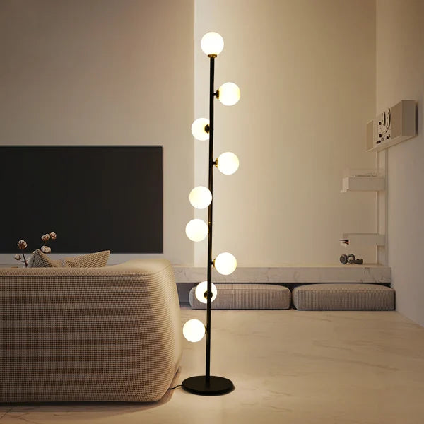 White Glass Tree Floor Lamp